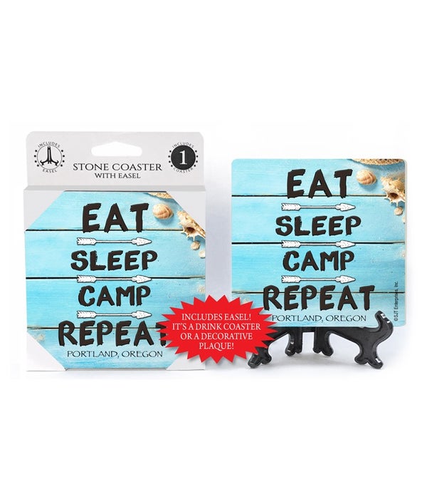 Eat-Sleep-Camp-Repeat 1 pack stone coaster