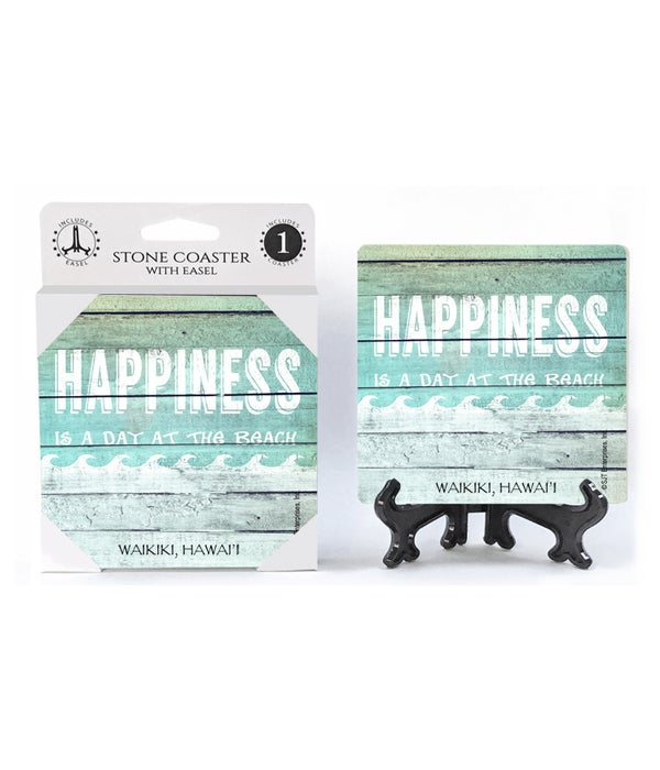Happiness is a day at the beach-1 Pack Stone Coaster