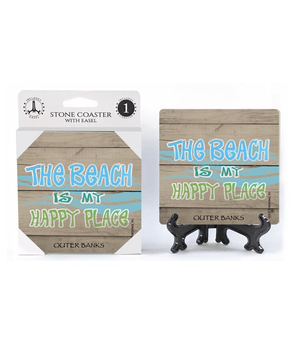 The beach is my happy place-1 Pack Stone Coaster