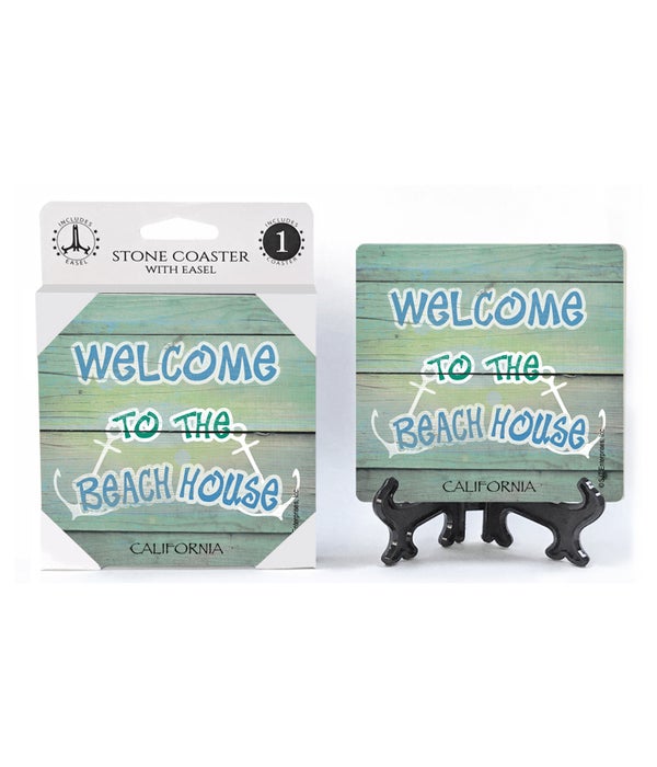 Welcome to the beach house-1 Pack Stone Coaster