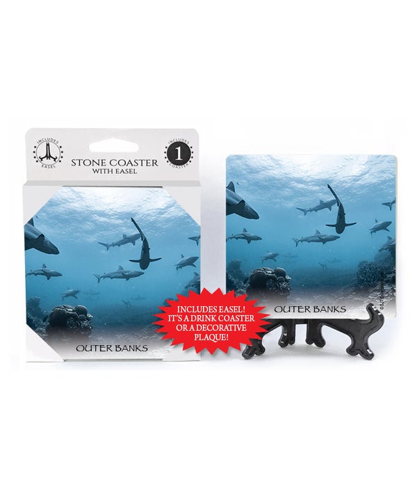 sharks swimming  Coasters 1 pack