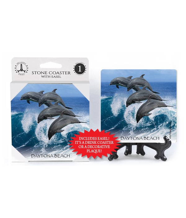 dolphins (4) jumping with a wave  Coasters 1 pack