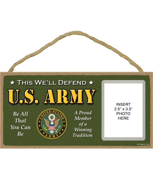 Army photo insert 5x10 plaque