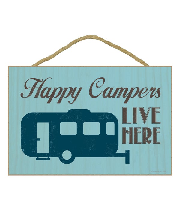 Happy Campers Wood Plaque