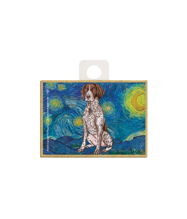 Van Gogh's Starry Night style - German Shorthaired Pointer 2.5 x 3.5 wooden magnet