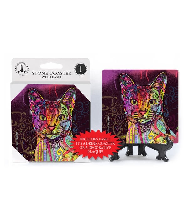 Cat-Abyssinian -1 pack stone coaster