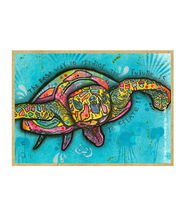 Sea Turtle-Dean Russo Wildlife Wooden Magnet