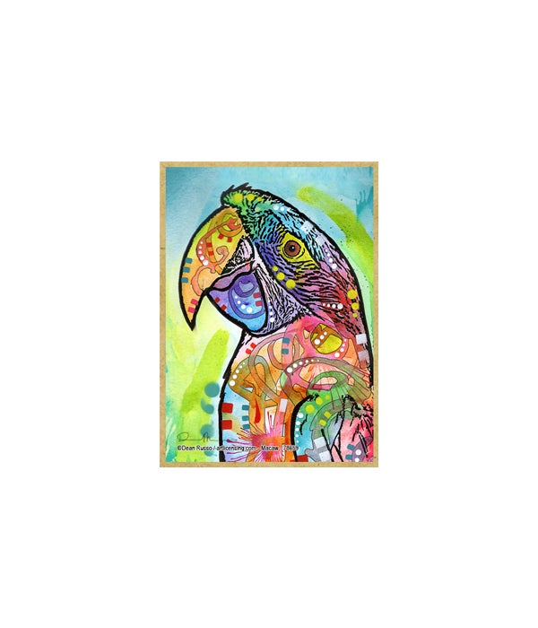 Macaw-Dean Russo Wildlife Wooden Magnet