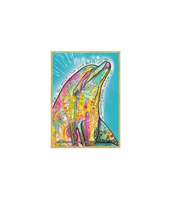 Dolphin-Dean Russo Wildlife Wooden Magnet