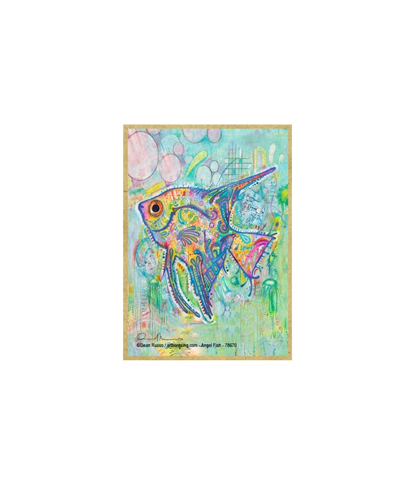 Angel Fish-Dean Russo Wildlife Wooden Magnet
