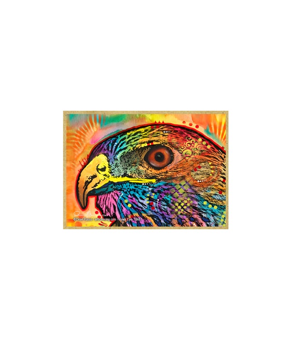 Hawk eye-Dean Russo Wildlife Wooden Magnet