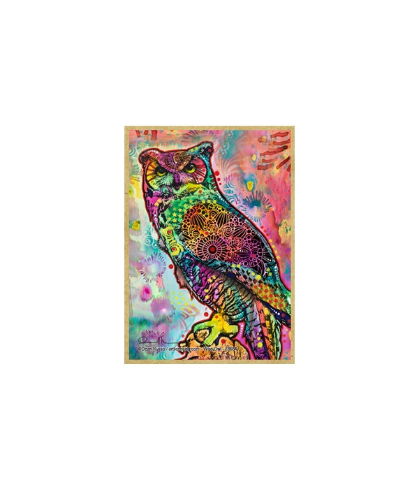 Wise Owl-Dean Russo Wildlife Wooden Magnet