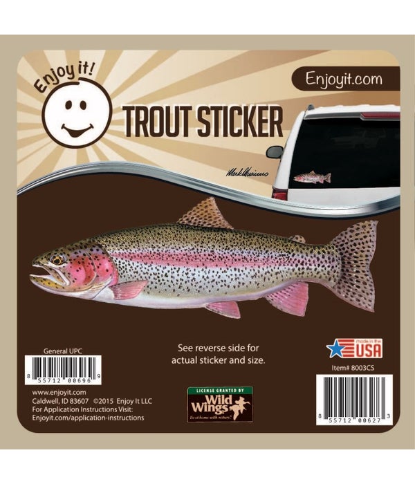 Rainbow Trout Full Color Car Sticker