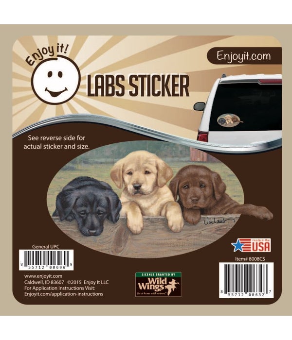 Lab Puppies Full Color Car Sticker