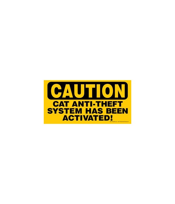 CAUTION - Cat anti-theft system has been