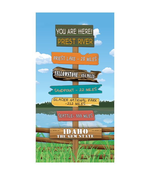 You Are Here! Priest River 4x8 magnet