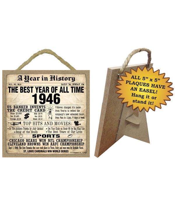 1946 A Year in History Plaques 5x5 sign