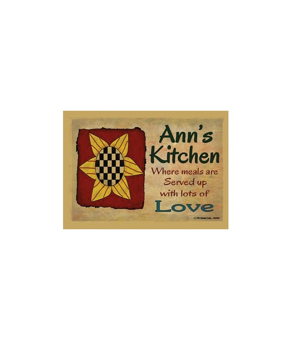 Sunflower kitchen-Ann-Wood Magnet