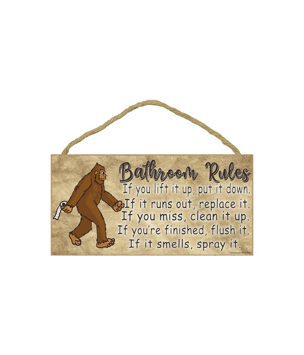 Bigfoot brown bathroom rules