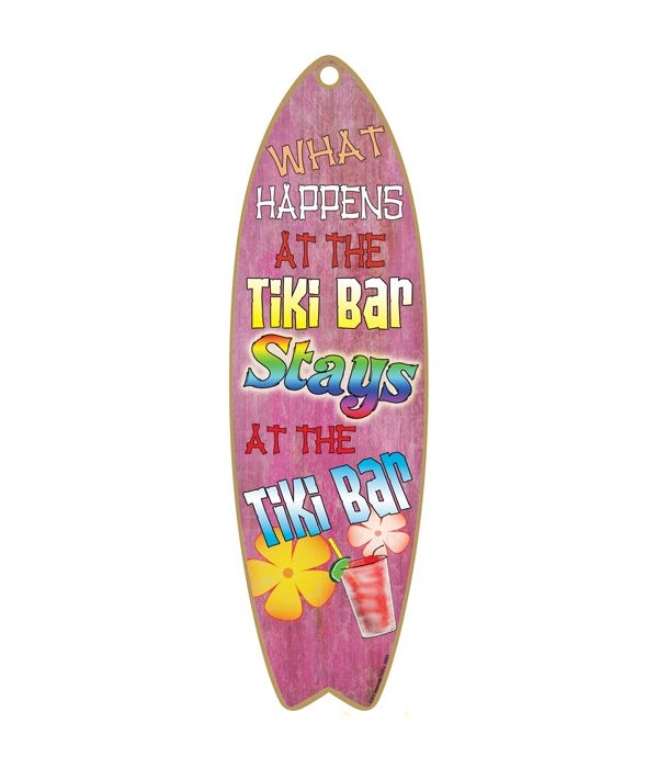 What happens at the tiki bar Surfboard