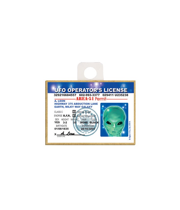 UFO Operator's License - A. Leon (alien)