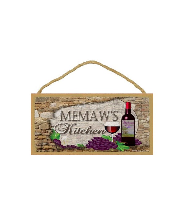 Memaw's Kitchen Wine Bottle 5 x 10 sign