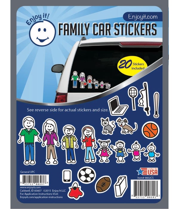 Color Accents Family Car Stickers