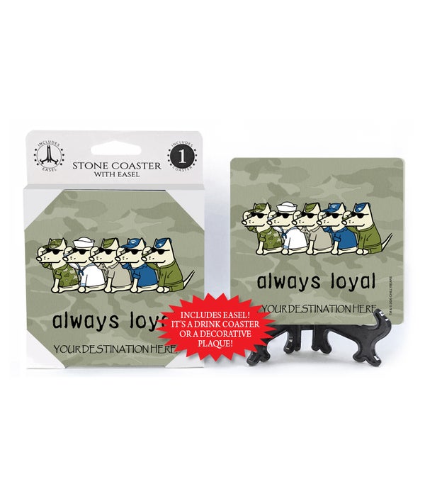 Always loyal-service dogs-1 pack stone coaster