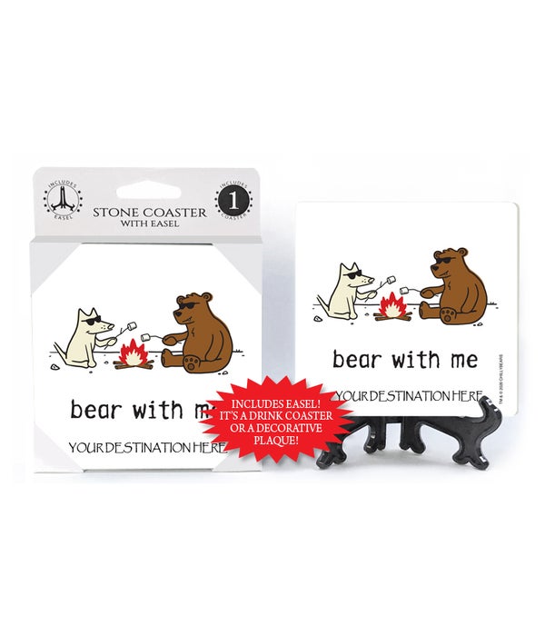 Bear with me-Bear campfire-1 pack stone coaster