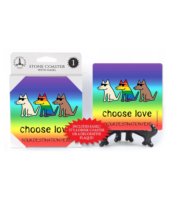 Choose Love - Rainbow dog and bkgd