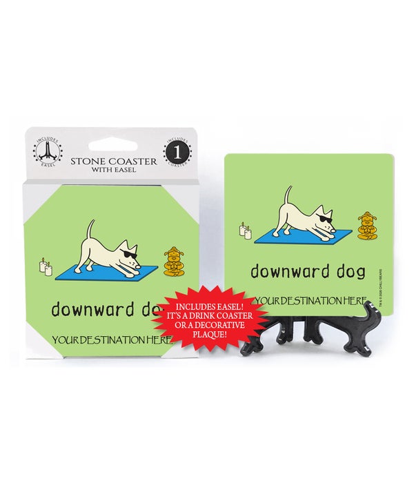 Downward Dog-1 pack stone coaster