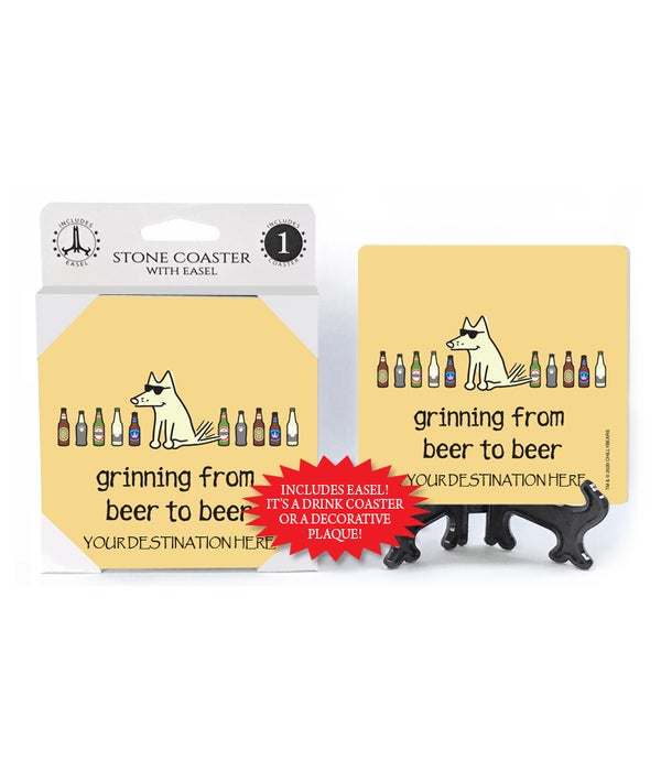 Grinning from beer to beer-1 pack stone coaster