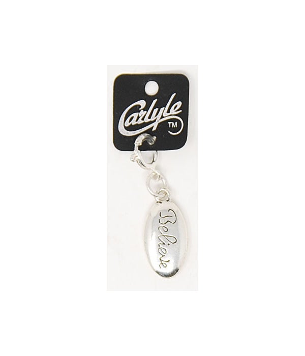 "Believe" Oval Carlyle Charm