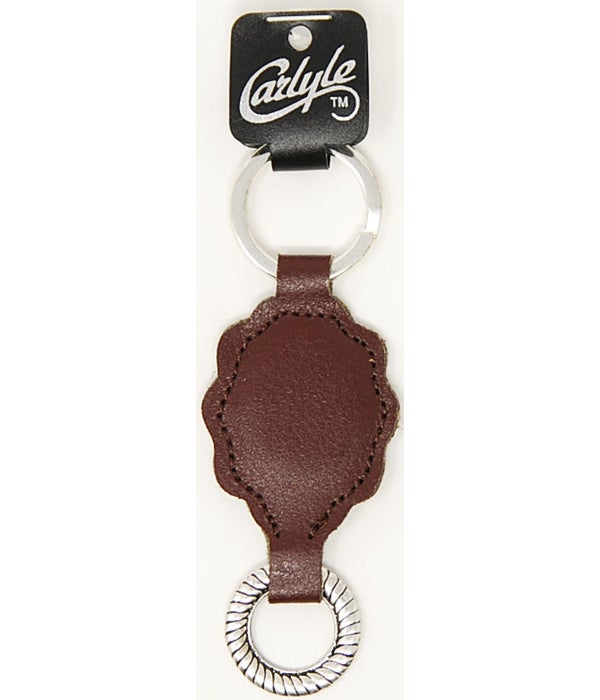 Dark Brown Wavy Shaped Carlyle Leather Key Ring
