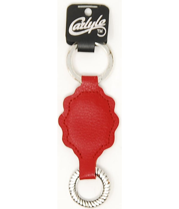 Red Wavy Shaped Carlyle Leather Key Ring