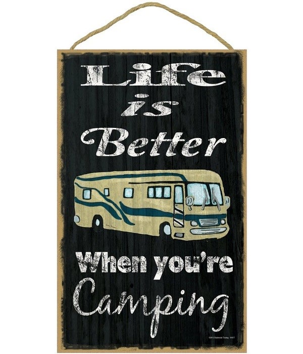 Life is better camping - motorhome (blac