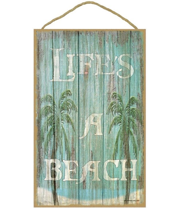 Life's a beach 10" x 16" wood plaque, si