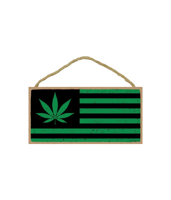 Cannabis Flag (Image Only) 5x10 sign