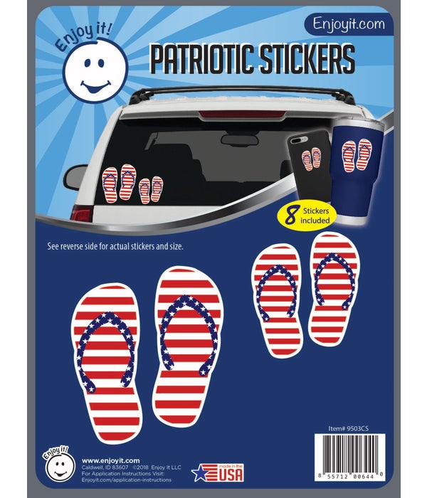 Flip Flops U.S.A. Flag Stickers