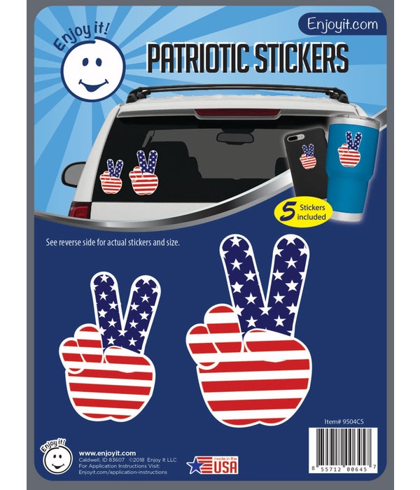 Peace Hand U.S.A. Flag Stickers