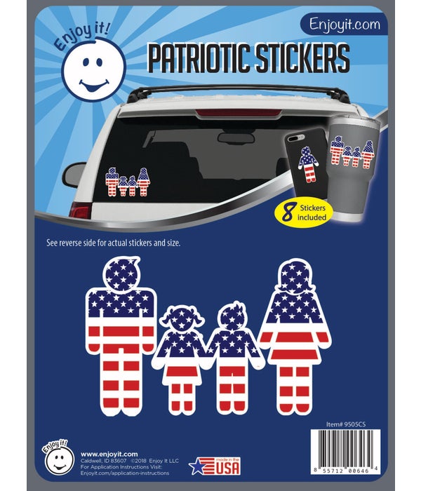 Family U.S.A. Flag Stickers