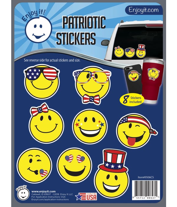 Smiling Faces U.S.A. Flag Stickers