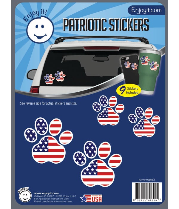 Paws U.S.A. Flag Stickers