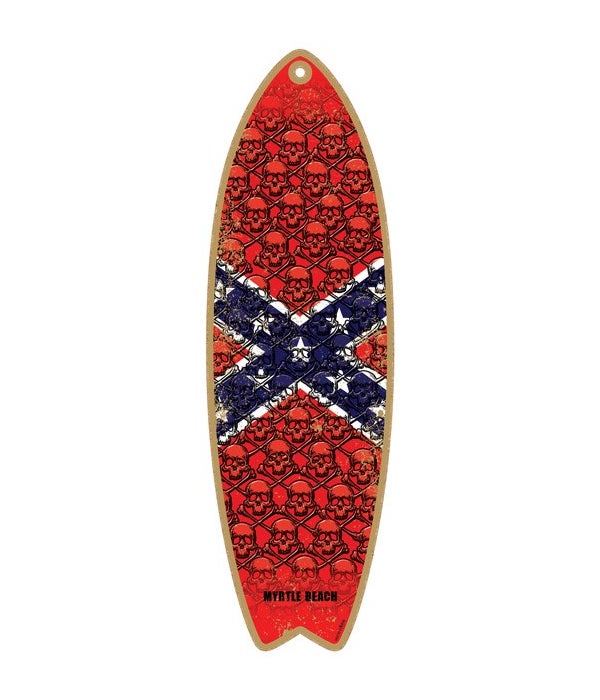 Skulls - confederate flag Surfboard