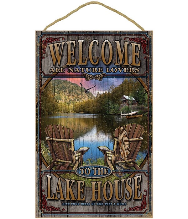 Lake House welcome 10x16 sign