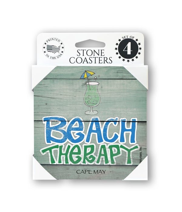 Beach Therapy-4 pack stone coasters