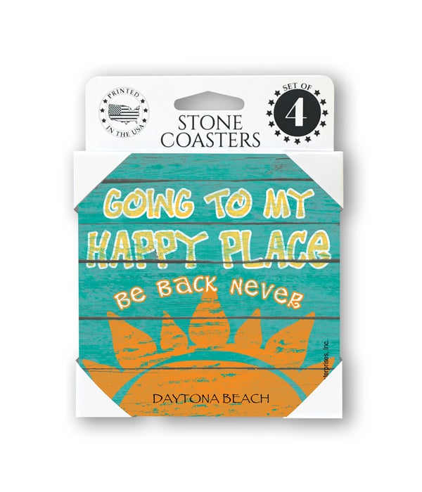 Going to my happy place-4 pack stone coasters
