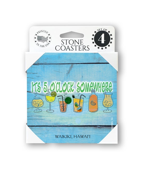 It's five o'clock somewhere-4 pack stone coasters
