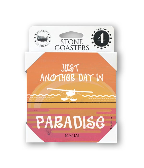 Just another day in paradise-4 pack stone coasters