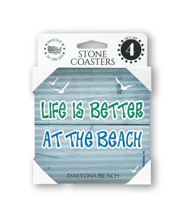 Life is better at the beach-4 pack stone coasters
